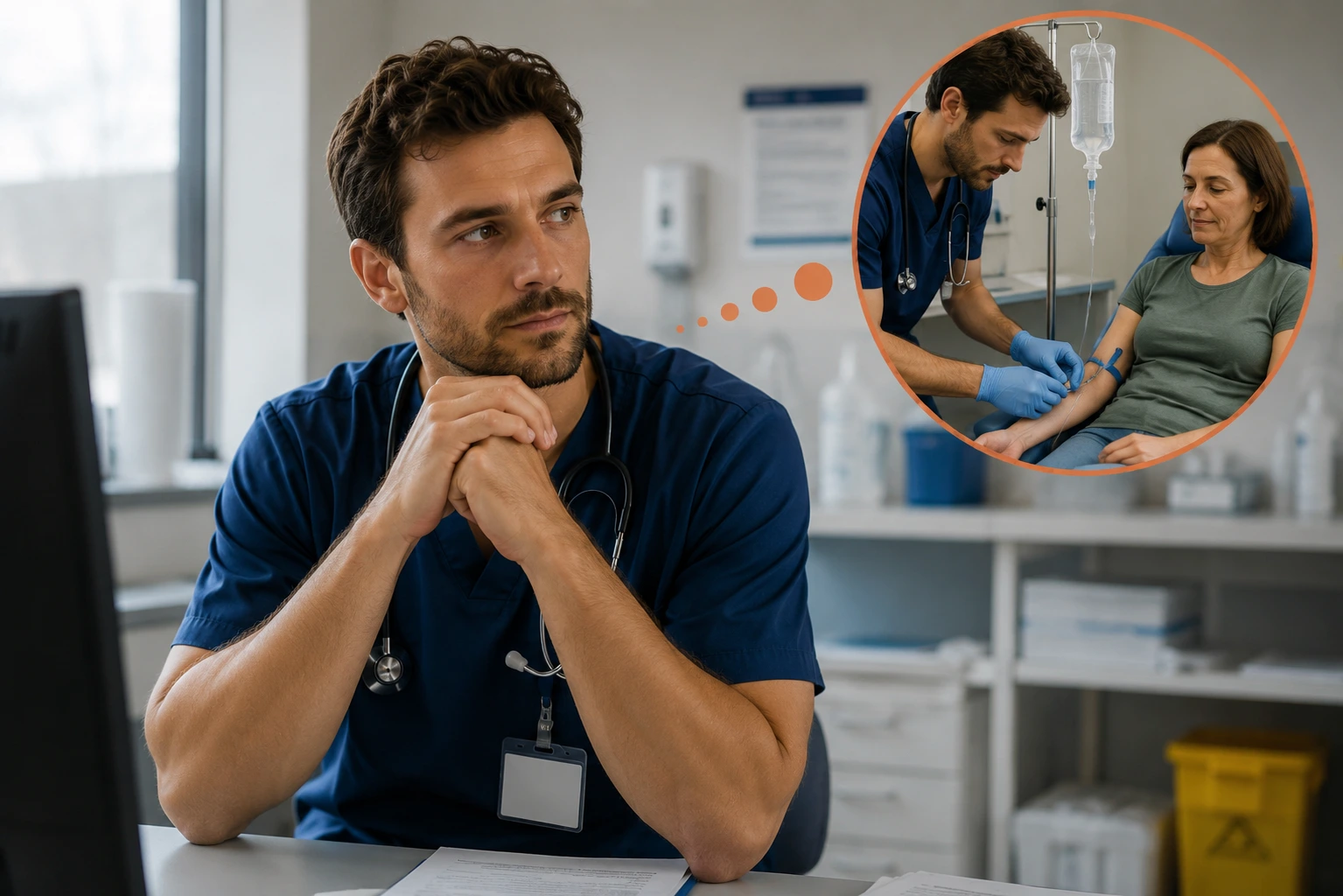 Soignant faisant le point sur son évolution professionnelle